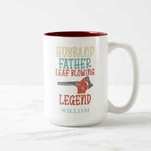 Caneca De Café Em Dois Tons Marido Pai Lendário Soprador de Folhas Personaliza
