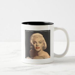 Caneca De Café Em Dois Tons Marilyn cinzenta gráfica