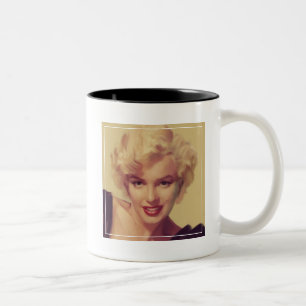 Caneca De Café Em Dois Tons Marilyn no preto