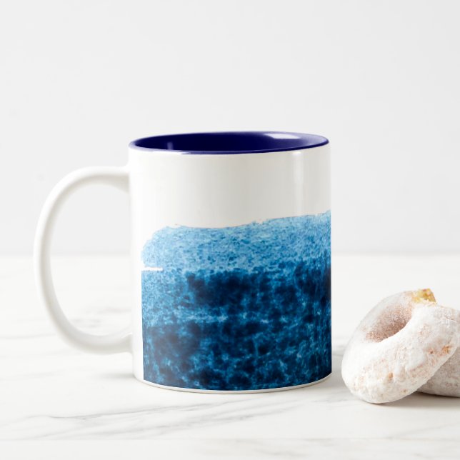 Caneca De Café Em Dois Tons Marinho Cor d'água azul (Com Donut)