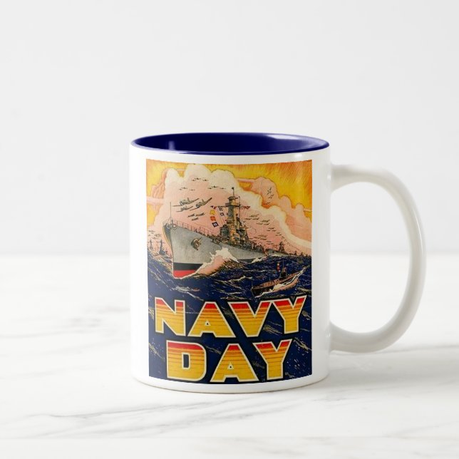 Caneca De Café Em Dois Tons Marinho Day MUG (Direita)
