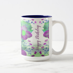 Caneca De Café Em Dois Tons Marinho roxo grande, tampa e Verde limão