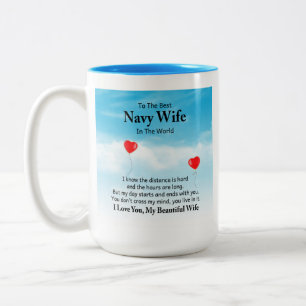 Caneca De Café Em Dois Tons Marinho Wife Coffee Mug