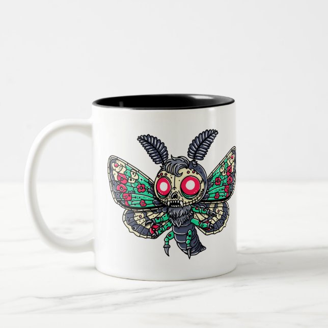 Caneca De Café Em Dois Tons Mariposa Gótica (Esquerda)