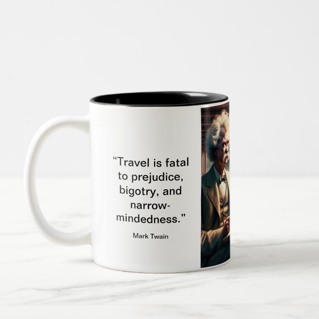 Caneca De Café Em Dois Tons Mark Twain Famoso Coffee Mug (Esquerda)