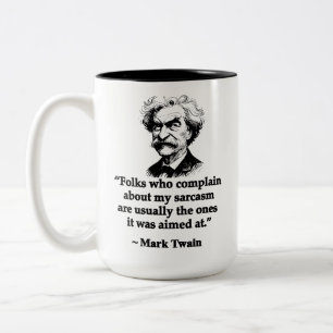 Caneca De Café Em Dois Tons Mark Twain - Sarcasmo - Citações Modernas Erradas
