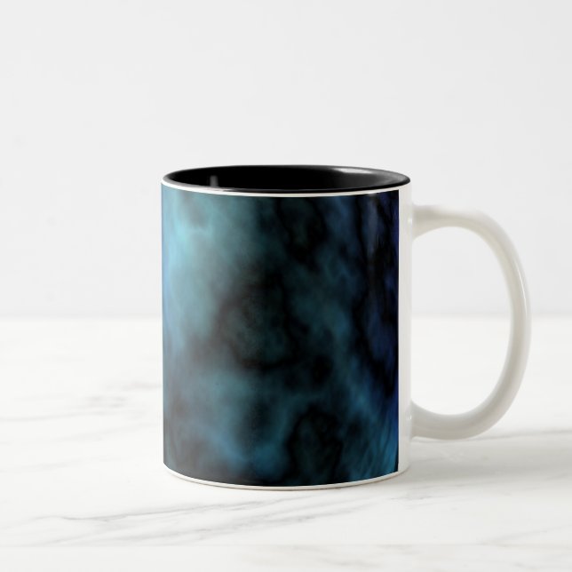 Caneca De Café Em Dois Tons Mármaco Azul Faux (Direita)