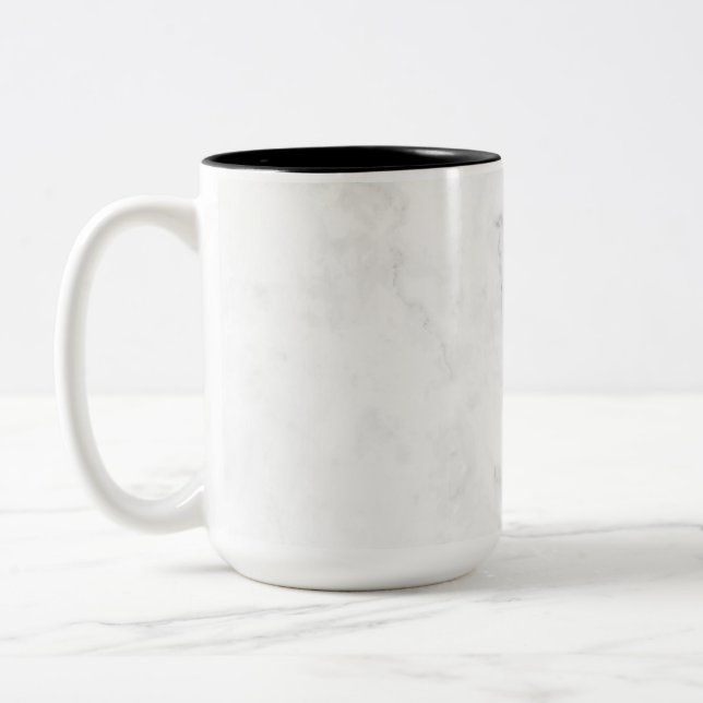Caneca De Café Em Dois Tons Mármore Branco (Esquerda)