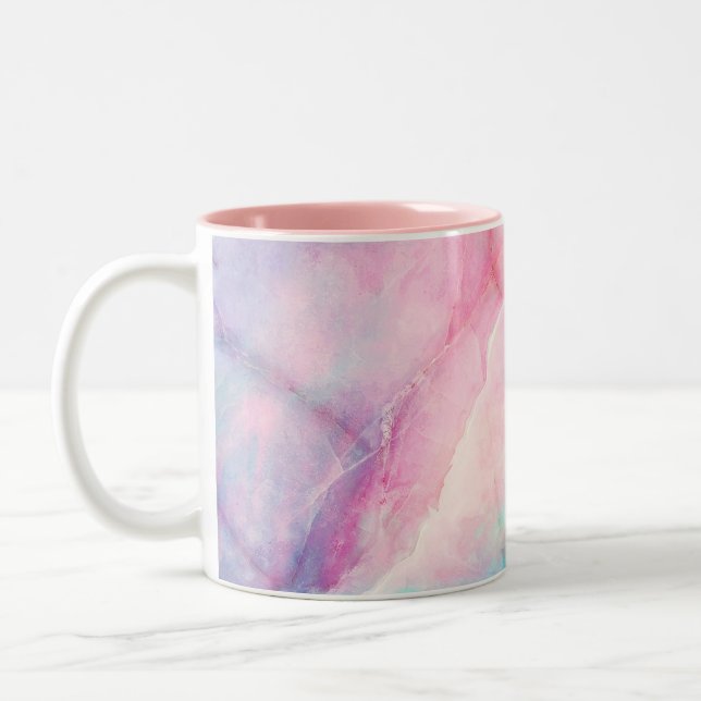 Caneca De Café Em Dois Tons Mármore Iridescente (Esquerda)
