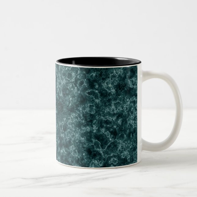 Caneca De Café Em Dois Tons Mármore turquesa preto (Direita)