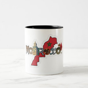 Caneca De Café Em Dois Tons Marrocos map Tea Mug - Sip orgulhoso com S marroqu