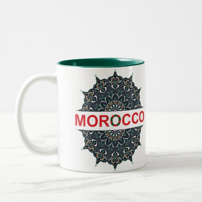 Caneca De Café Em Dois Tons Marrocos Souvenir (Esquerda)