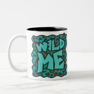 Caneca De Café Em Dois Tons Marrom Dalmaciano e Design de Teal