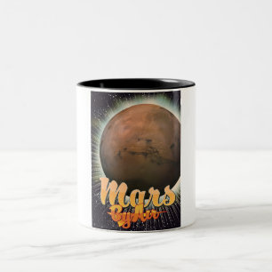 Caneca De Café Em Dois Tons Mars Por Air Vintage poster