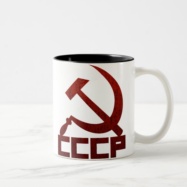 Caneca De Café Em Dois Tons Martelo & foice de CCCP (Direita)