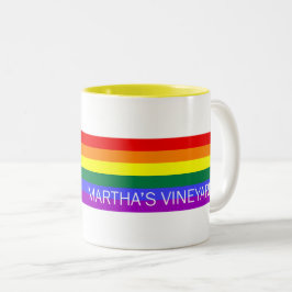 Caneca De Café Em Dois Tons Martha's Vineyard Rainbow Mug