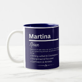 Caneca De Café Em Dois Tons Martina, Girl Personalized Name Definition Mug