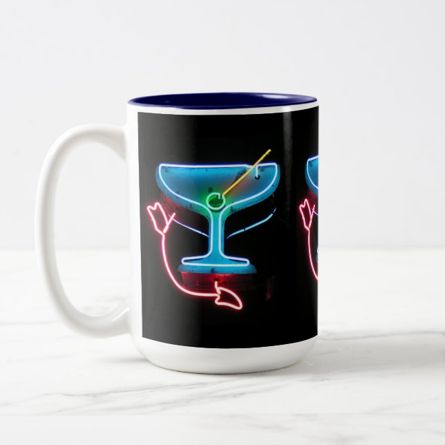 Caneca De Café Em Dois Tons Martini azul (Esquerda)