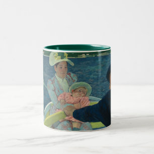 Caneca De Café Em Dois Tons Mary Cassatt A Festa do Barco Arte Impressionista