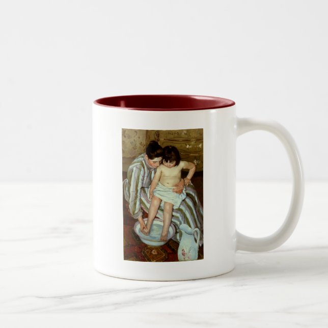 Caneca De Café Em Dois Tons Mary Cassatt's The Child's Bath (cerca de 1892) (Direita)