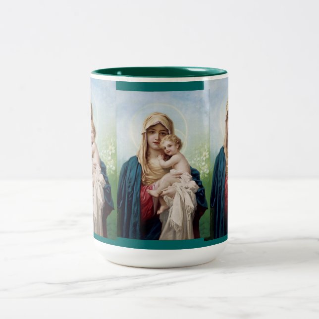 Caneca De Café Em Dois Tons Mary que guardara Jesus (Centro)