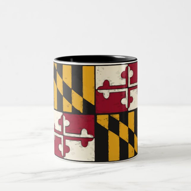 Caneca De Café Em Dois Tons Maryland Flag (Centro)