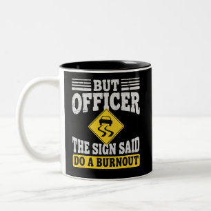 Caneca De Café Em Dois Tons Mas Oficial O Letreiro Dizia Faça Um Burnout Carro