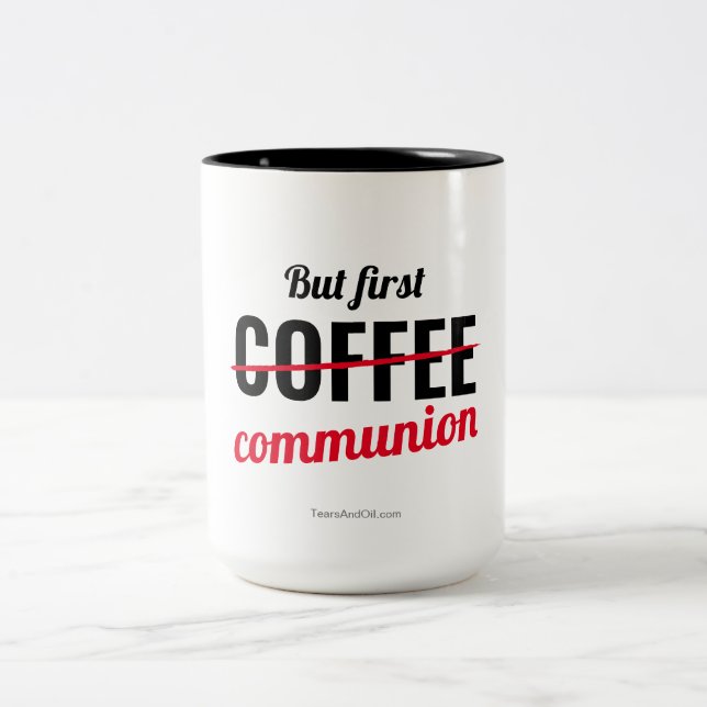 Caneca De Café Em Dois Tons Mas Primeira Commmunion (Centro)