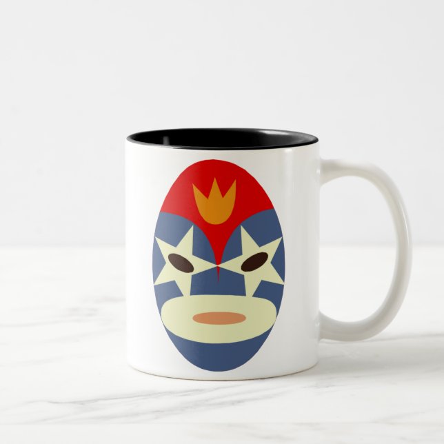Caneca De Café Em Dois Tons Máscara Azul Lucha (Direita)