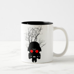 Caneca De Café Em Dois Tons Máscara de gás Eyed vermelho
