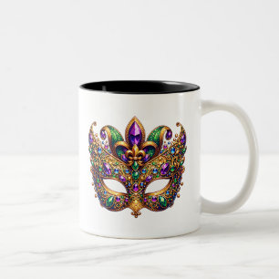 Caneca De Café Em Dois Tons Máscara de Mardi Gras