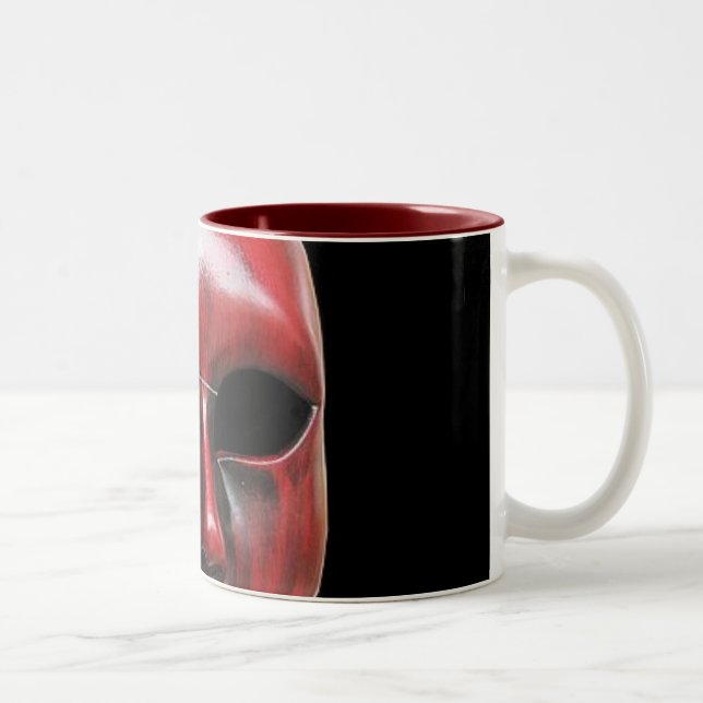 Caneca De Café Em Dois Tons Máscara de Veneza Vermelha (Direita)