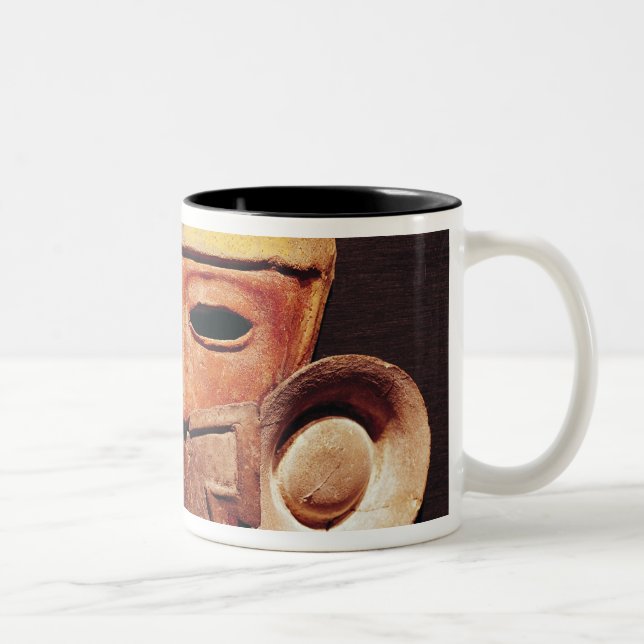 Caneca De Café Em Dois Tons Máscara humana, de Teotihuacan (Direita)