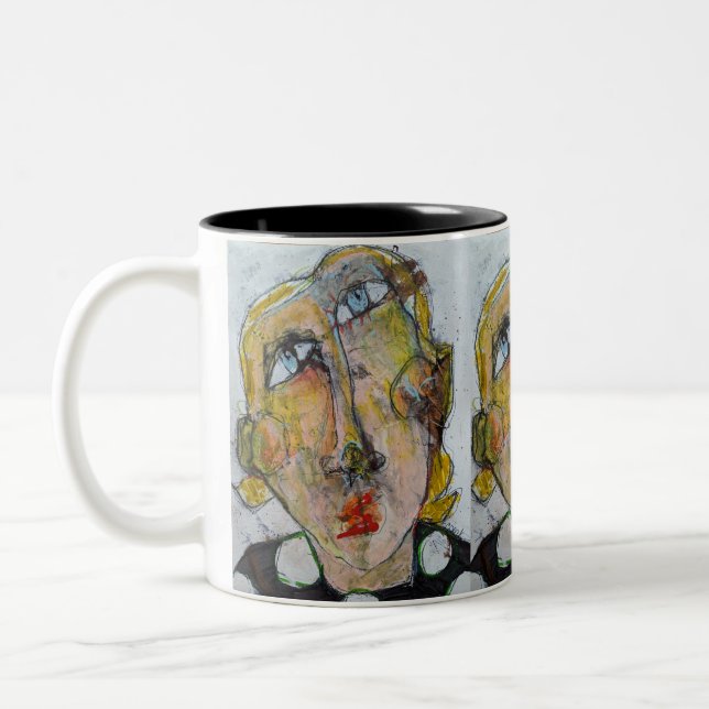 Caneca De Café Em Dois Tons Máscara Vermelha (Esquerda)