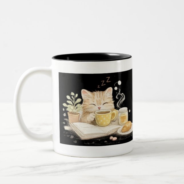 Caneca De Café Em Dois Tons mascota adorable (Esquerda)