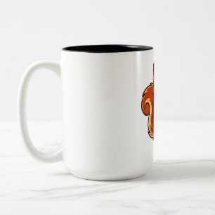 Caneca De Café Em Dois Tons Mascote Esquilo Desenho Animado Vibrante