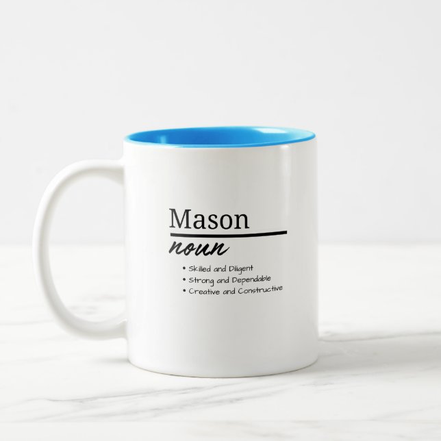 Caneca De Café Em Dois Tons Mason, Boy Personated Name Definition Mug (Esquerda)