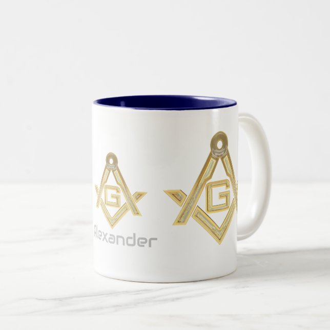 Caneca De Café Em Dois Tons Masonic Ouro Rush (Frente Esquerda)