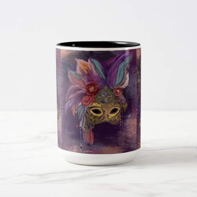 CANECA DE CAFÉ EM DOIS TONS MASQUERADE VENICE  ARTE      (Centro)