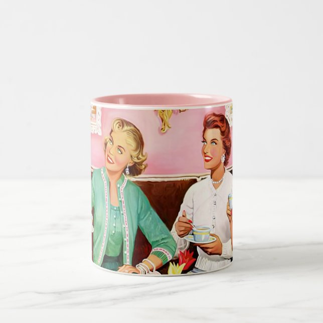 CANECA DE CAFÉ EM DOIS TONS MASSA DA TARDE DE 1950 TEA COFFEE MUG (Centro)