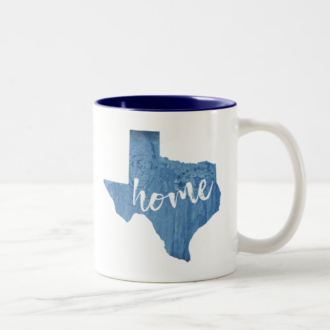 Caneca De Café Em Dois Tons Massa de madeira do Texas (Direita)