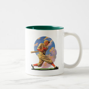 Caneca De Café Em Dois Tons Massa do basebol