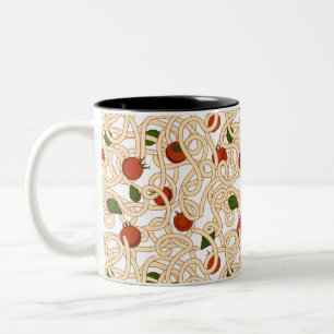 Caneca De Café Em Dois Tons Massas alimentícias de espaguete comida italiana 