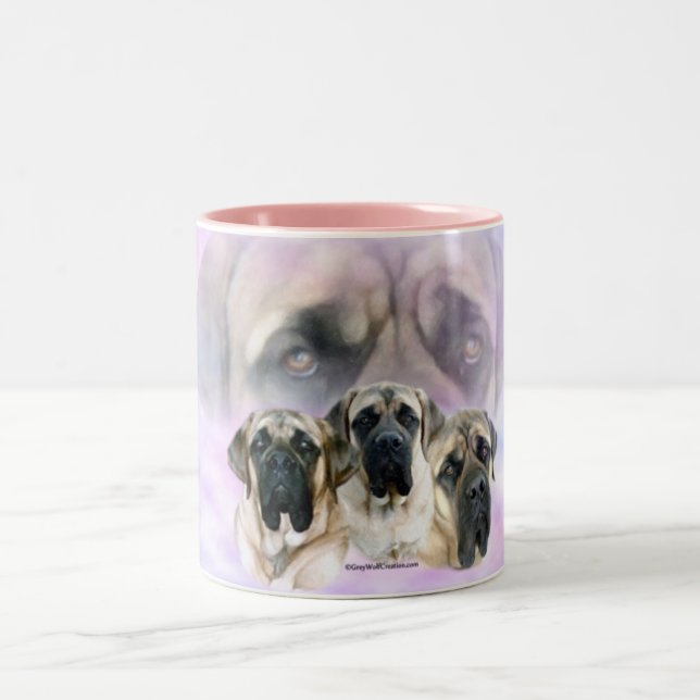 Caneca De Café Em Dois Tons Mastiff Eyes of Love Mug (Centro)