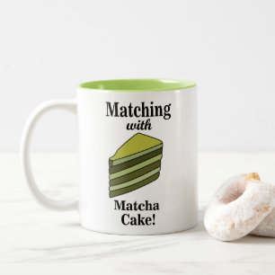 Caneca De Café Em Dois Tons Matcha Green Cake Engraçado