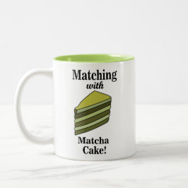 Caneca De Café Em Dois Tons Matcha Green Cake Engraçado