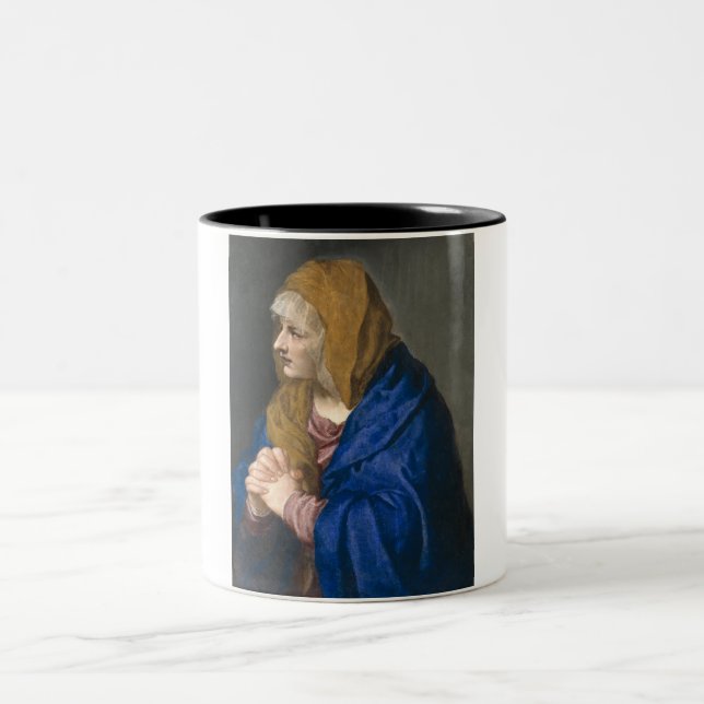 Caneca De Café Em Dois Tons Mater Dolorosa (Virgem Maria) (Mãe das Tristezas) (Centro)