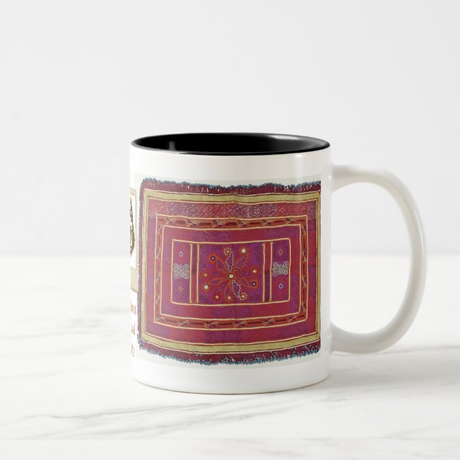 Caneca De Café Em Dois Tons Matéria têxtil afegã do casamento (Direita)