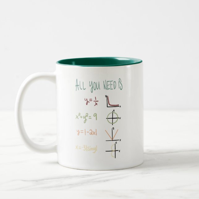 Caneca De Café Em Dois Tons Math ama café caneca (Esquerda)