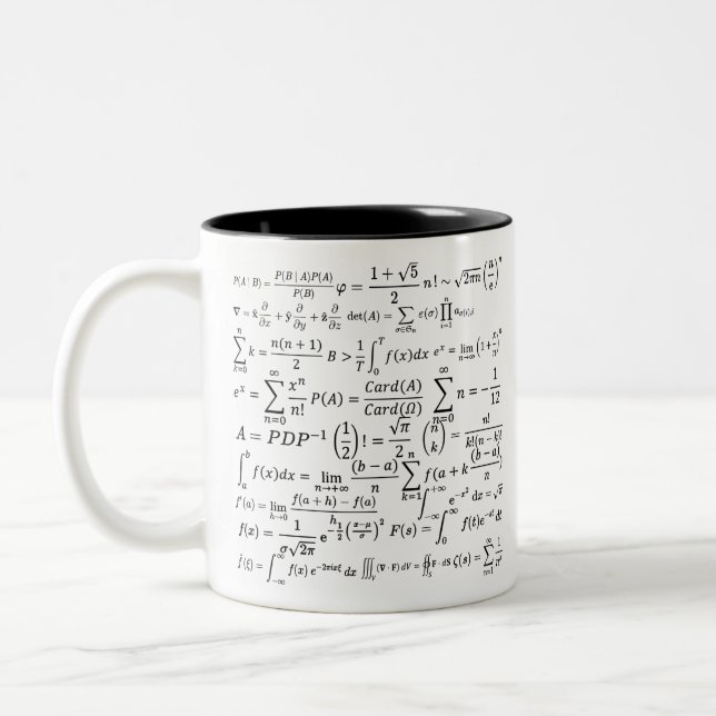 Caneca De Café Em Dois Tons math equations and formulas (Esquerda)